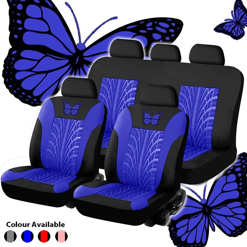 

4/9 Pcs Set Car Universal Seat Cover Butterfly-Pattern Seat Cushion Seat Protection Covers Car-Styling Interior Decoration