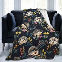 throw blanket mushrooms hedgehogs pattern ultra soft micro fleece bed blanket for bed sofa couch living room