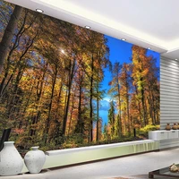 custom 3d mural maple forest fallen leaves wallpaper for walls decoration living room background wall stickers non woven paper