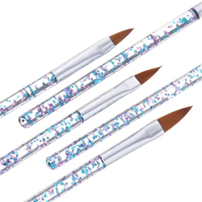 

Fashion 5Pcs/set Crystal Women Nail Art Brush UV gel Manicure Dotting Pen Painting Carving Tools