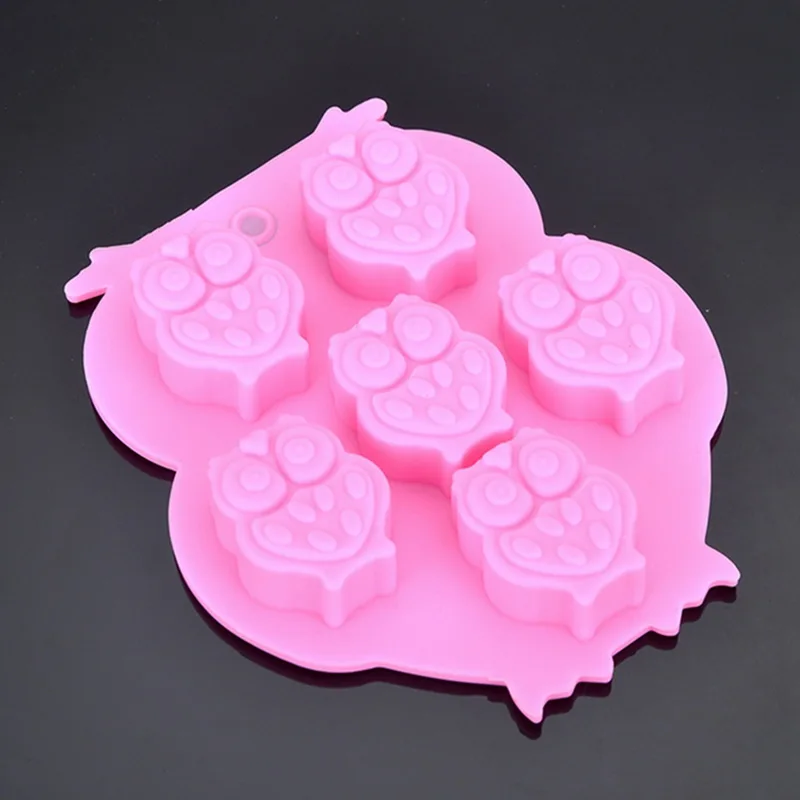 Творческий Сова Pattern Форма DIY пресс формы для выпечки розовый 3D силиконовые шоколадный торт обувь на мягкой