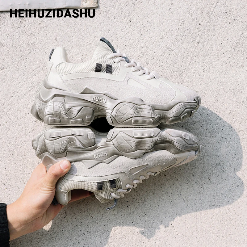 Кроссовки женские из натуральной кожи массивные на платформе шнуровке