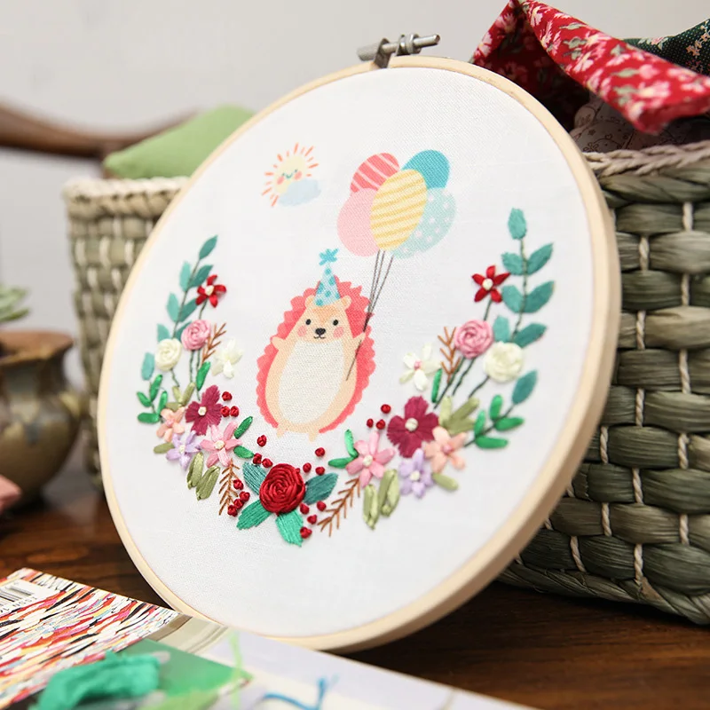 DIY цветочные картины Набор для вышивки лентами с обручем начинающих рукоделие