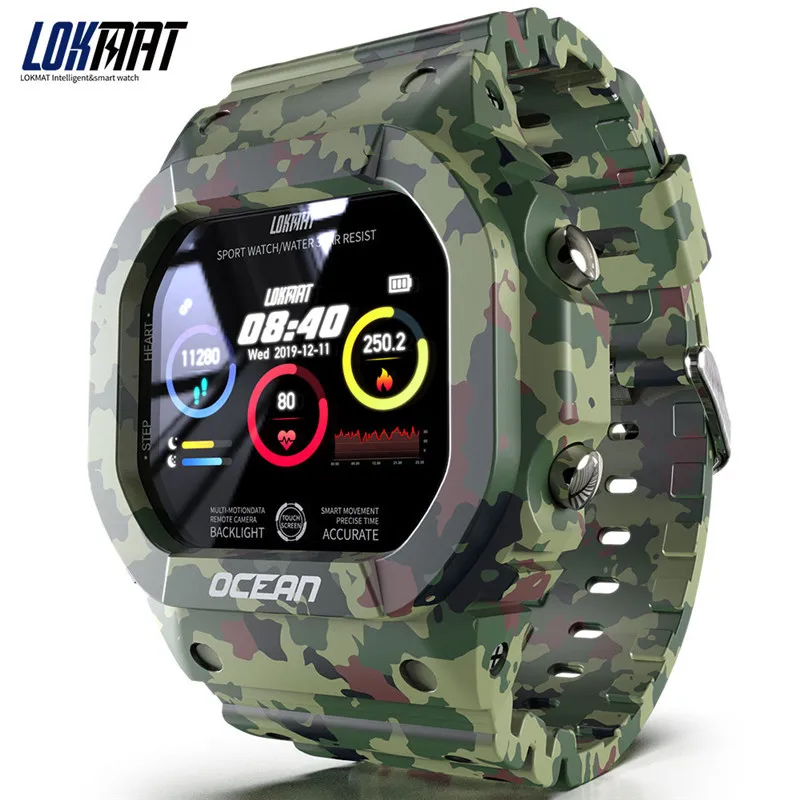 

LOKMAT Smart Watch Sport Track Fitness Smartwatch IP68 Waterproof Bluetooth Vibration Reminder For Android iOS Xiaomi Apple 2022