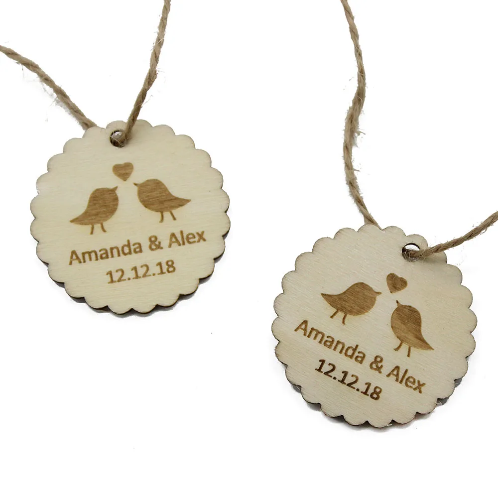 Style 18 50 шт Персонализированные Гравированные деревянные бирки вечерние подарочные украшения подарки детское крещение для душа подарки ярлыки Свадебные сувениры - Цвет: Style 18