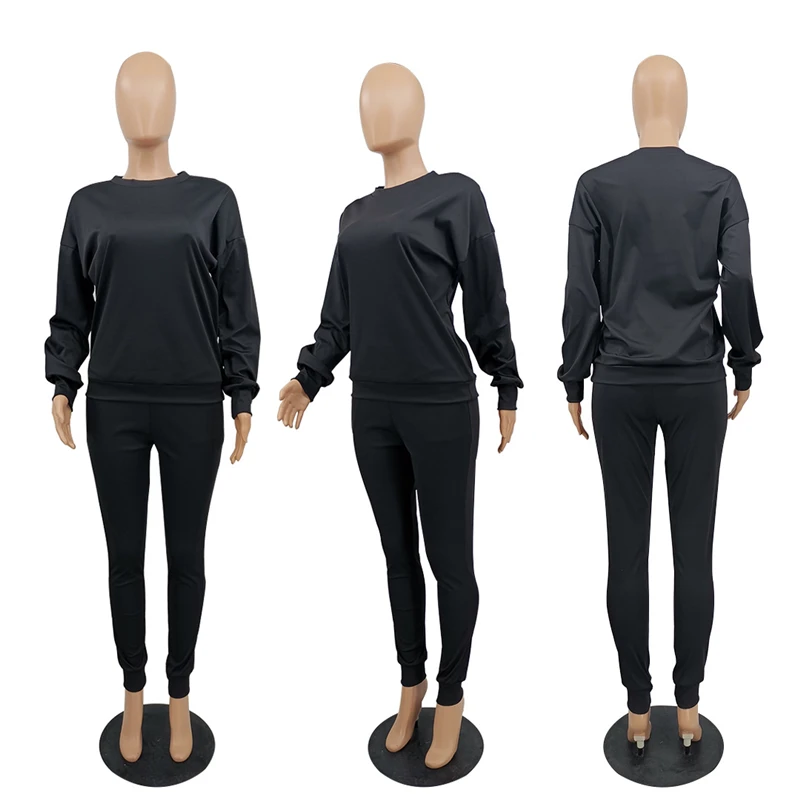 

Spring Clothes Plus Size Sweatpants Women Set 2 Piece Crewneck Long Sleeve Tops and Pants Sets Tracksuits Wholesale Dropshipping