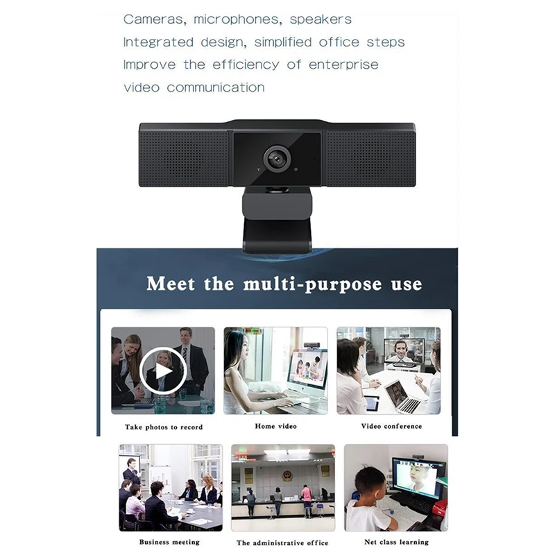 

Stereo HD Speaker 1080P Webcam Auto Focus with Noise Cancelling Microphone Web Camera for Windows Mac