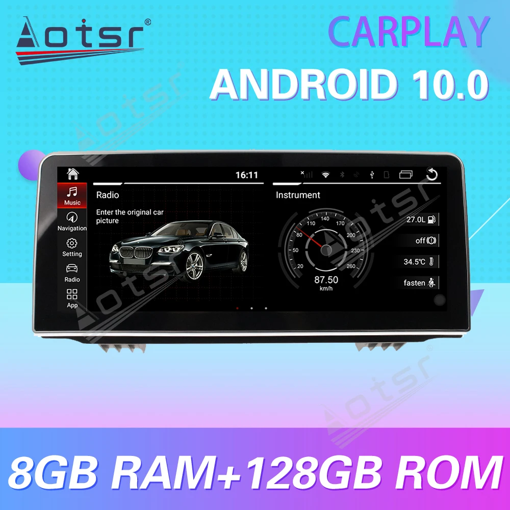 

For BMW X5 X6 2014 - 2018 Android 10 Carplay Car Multimedia Radio Player GPS Navigation Stereo