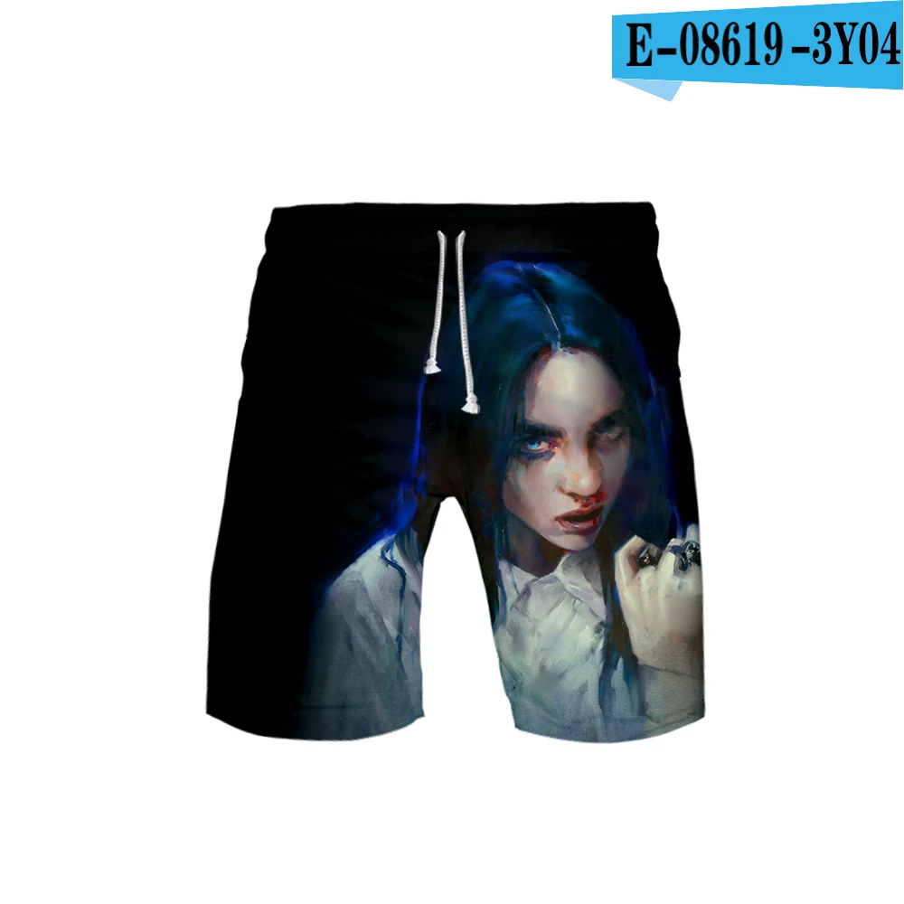 Billie Eilish Never Broke agne, комплект из 2 предметов с 3D принтом, летняя популярная хип-хоп модная уличная футболка, комплект из рубашки и коротких штанов - Цвет: 3y04
