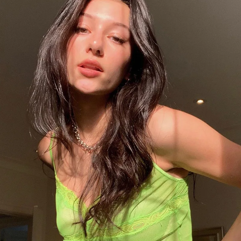 Женская сексуальная Прозрачная майка Милая Кружевная прозрачная Сетчатая