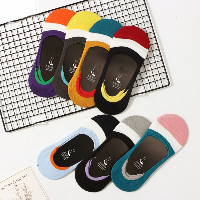 Новинка 5 пар женские хлопковые носки повседневные силиконовые невидимые