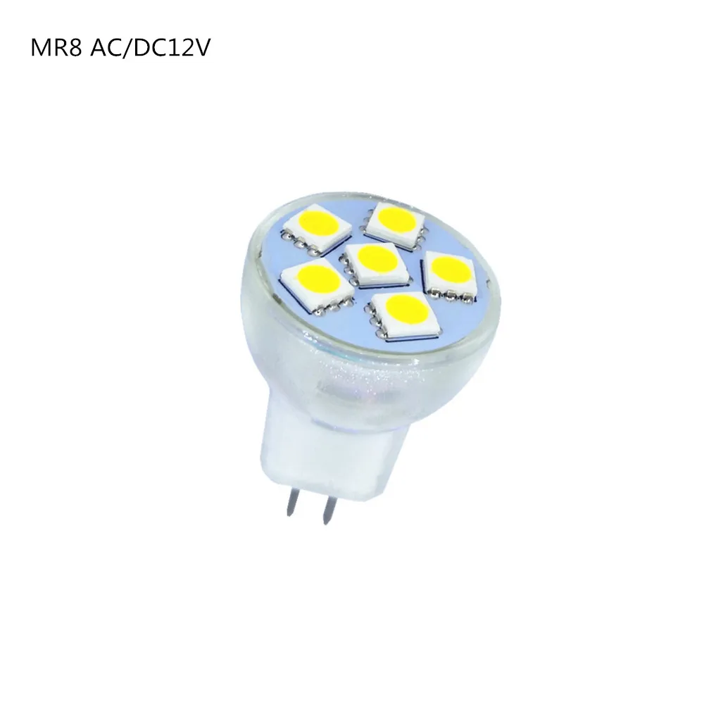 Светодиодный прожектор лампы MR8 12v маленький LED-светильник DC12V MR8 AC12V 5050-6SMD