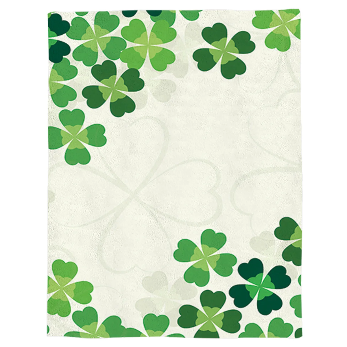 St. Patrick'S Day Themed Four-Leaf Clover Printed Nap Blanket Soft Comfortable Velvet Plush Plant Blankets Warm Sofa Bed Sheets | Дом и
