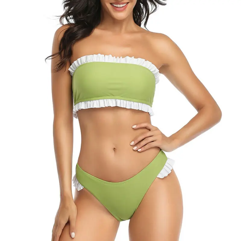 

Womens Bandeau Bathing Suit Bandage Bikini Set Swimwear Beach Swimming Costume