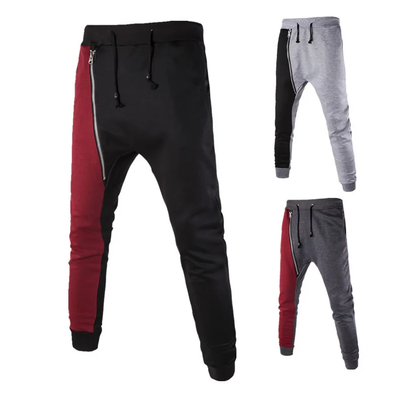 

Zipper stitching sports pants men's fitness climbing running training pants sports pants men's gym men's Sports Pants