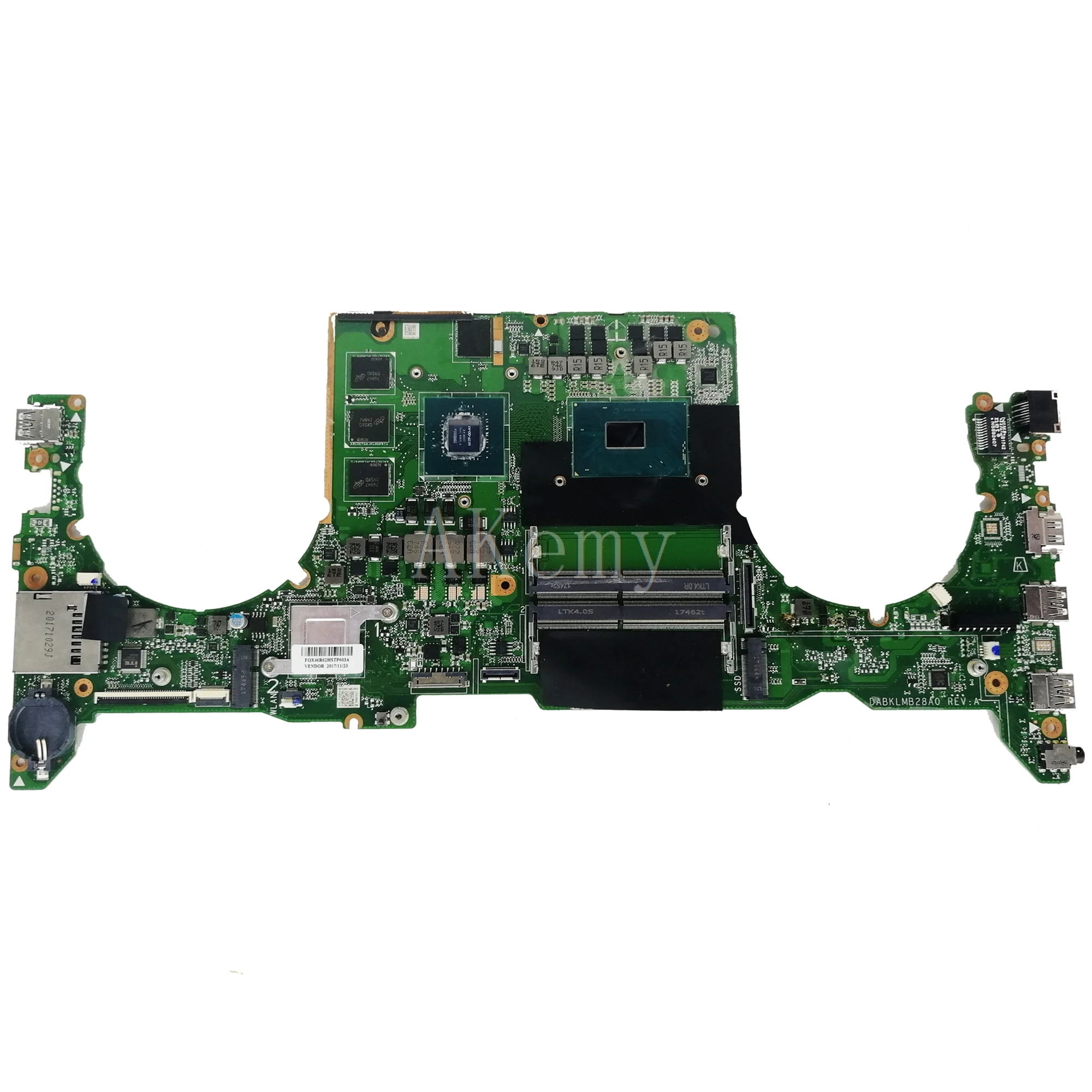 Verkauf DABKLMB28A0 For Asus TUF Gaming FX503 FX503V FX503V Laptop Mainboard Integrated Test Work I5-7300HQ GTX1060/3GB GPU