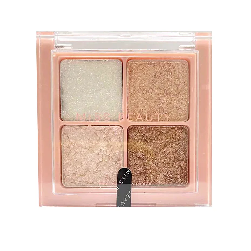 

4 Color Pressed Matte Glitter Eyeshadow Palette Waterproof Long-lasting Eyeshadow Pigment Diamond Shimmer Nude Shiny Makeup