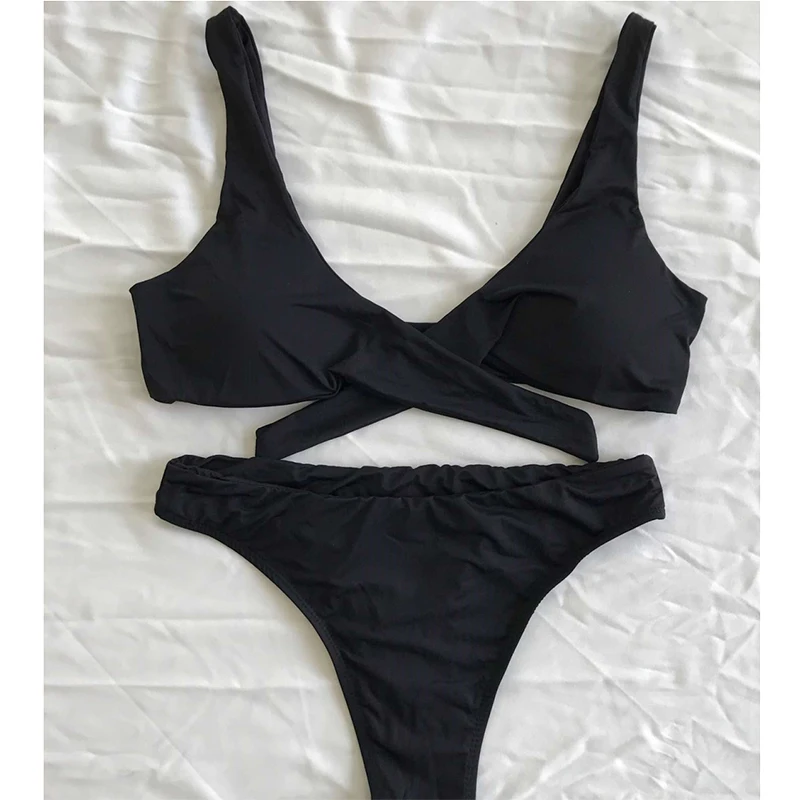 Купальник бикини женские модели 2019 новый сексуальный черный красный бразильский