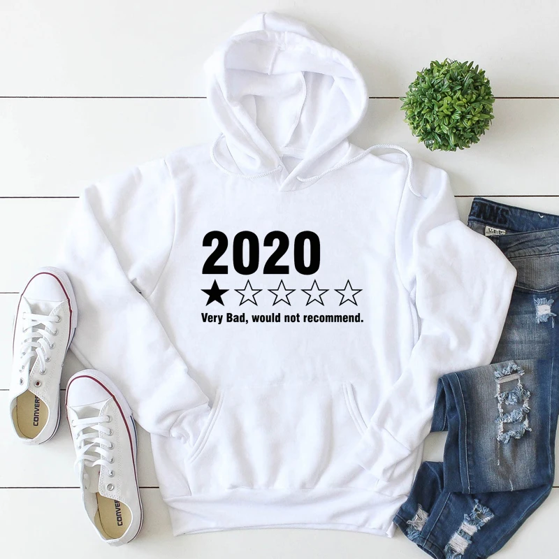 

2020 очень плохой, не рекомендую, забавная толстовка с капюшоном, негативная оценка Одной звезды, пуловеры, Саркастические женские худи на кар...