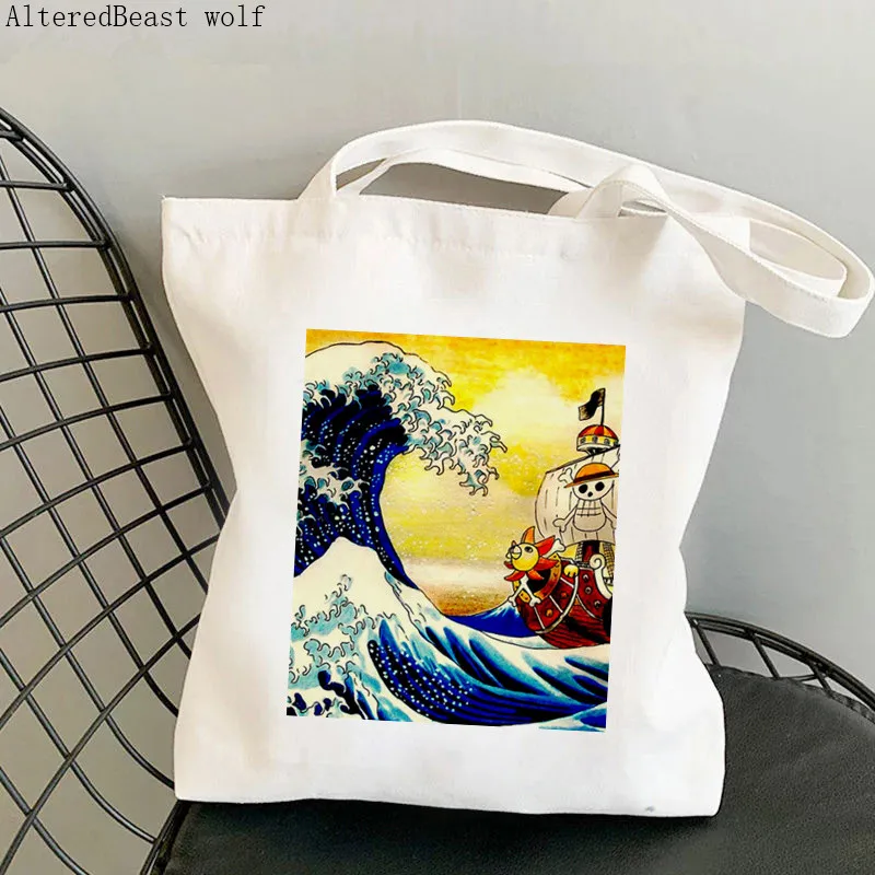 

Shopper The Great Retro Wave yellow Kawaii Bag Harajuku women Shopping Bag Canvas Shopper Bag girl Tote Bag Shoulder Lady Bag