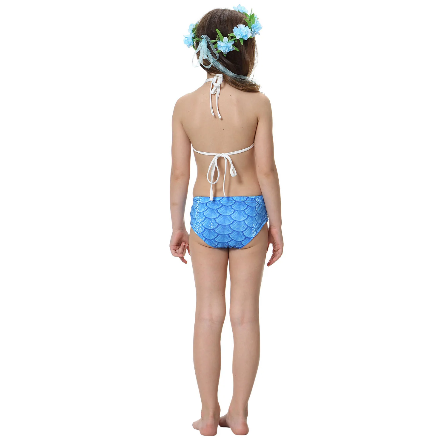 

New! Children Swimming Mermaid Tail Bikini Set Can Add Monofin Flipper Halloween Costume Cosplay Swimsuit Bathing Suit for Girls