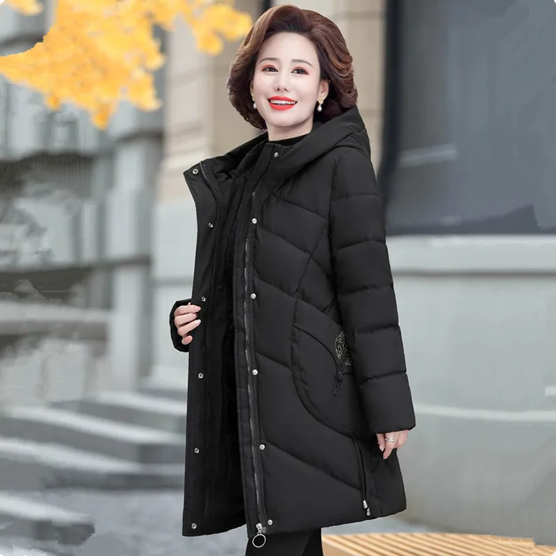 Зимнее пальто UHYTGF женский пуховик с капюшоном и защитой от холода теплое