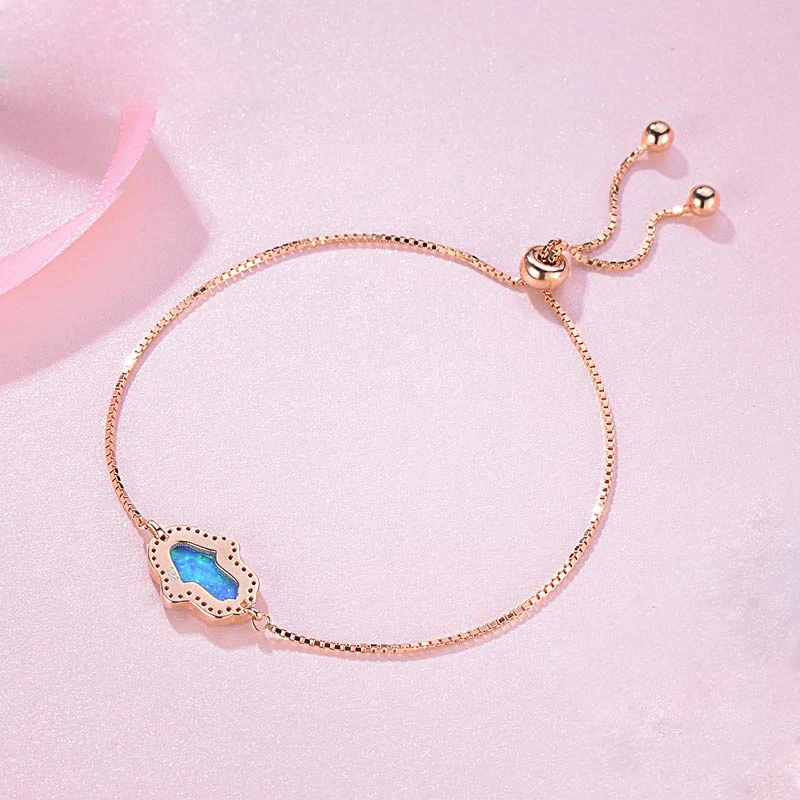 Женский браслет с искусственным опалом TONGZHE из стерлингового серебра 925 пробы