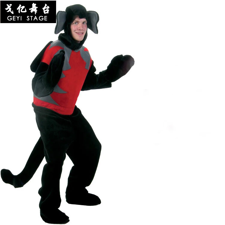 Милый черный и красный цвета Пижама с узором обезьянки для мальчиков одежда в