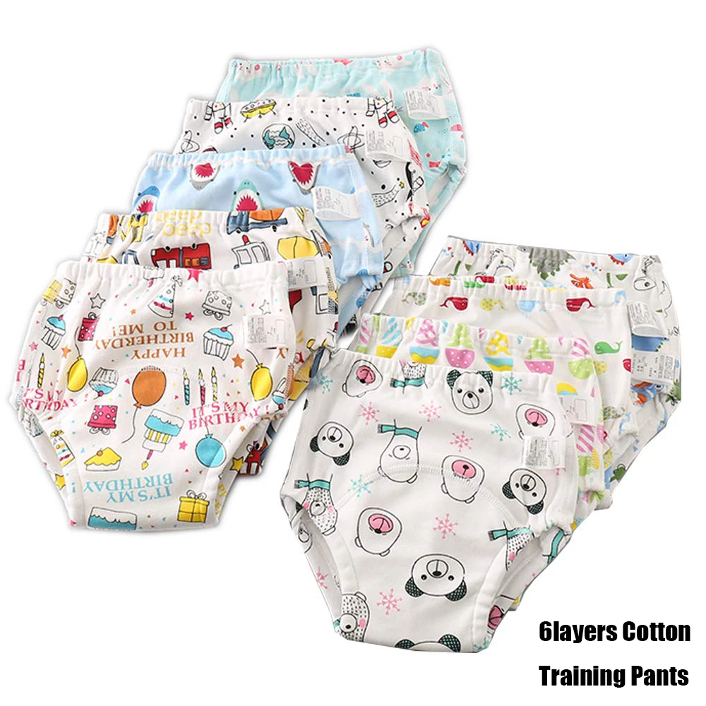 Детские Многоразовые трусики для подгузников 6 слоев хлопковые тренировочные
