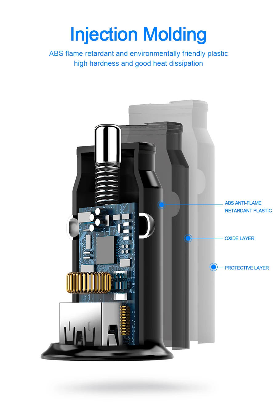 Автомобильное зарядное устройство Rocketek mi ni USB Quick Charge 3,0 Автомобильное зарядное устройство для iPhone samsung Xiaomi mi QC3.0 QC Быстрая зарядка для мобильных телефонов
