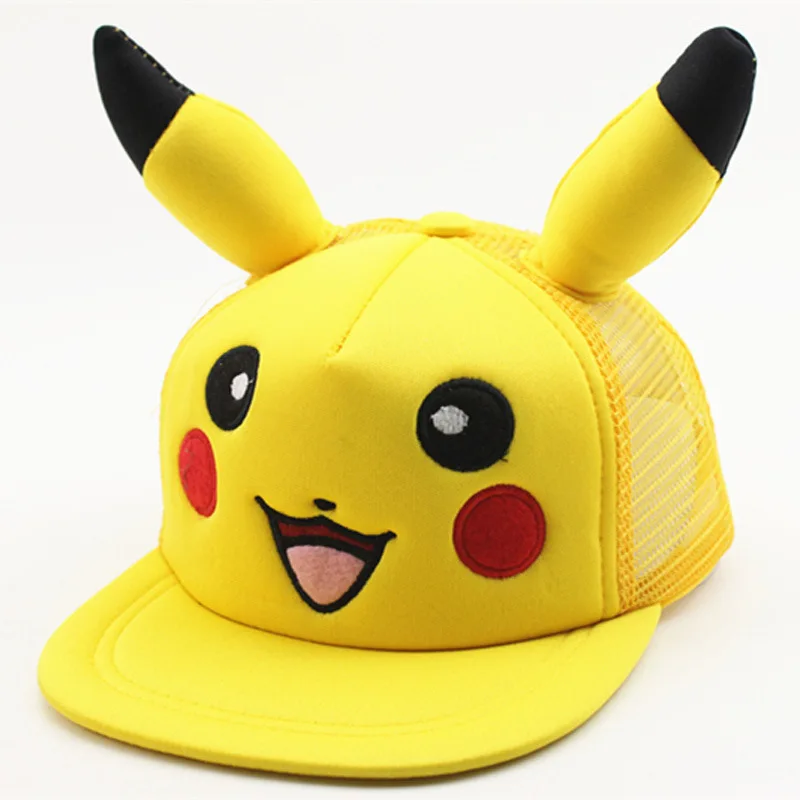 Кепка с рисунком покемона Пикачу для детей и взрослых уличная бейсболка защитой