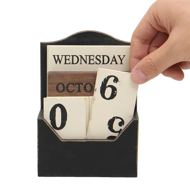 Деревянный Настольный календарь Ретро винтажный деревянный блок вечный