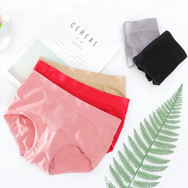 Женские Бесшовные Трусики с высокой талией объемными сотами|Женские трусики| |