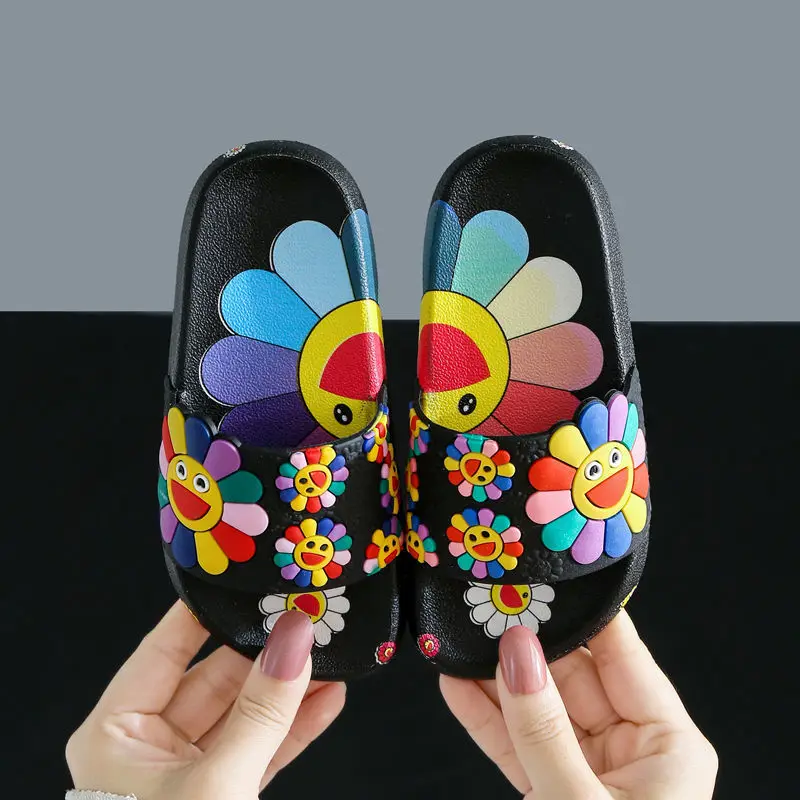 

Children's Slippers Summer Fashion Cute Flower Pattern Soft Home Interior Girl Baby Bathroom Sandals and Slippers Beach Shoes