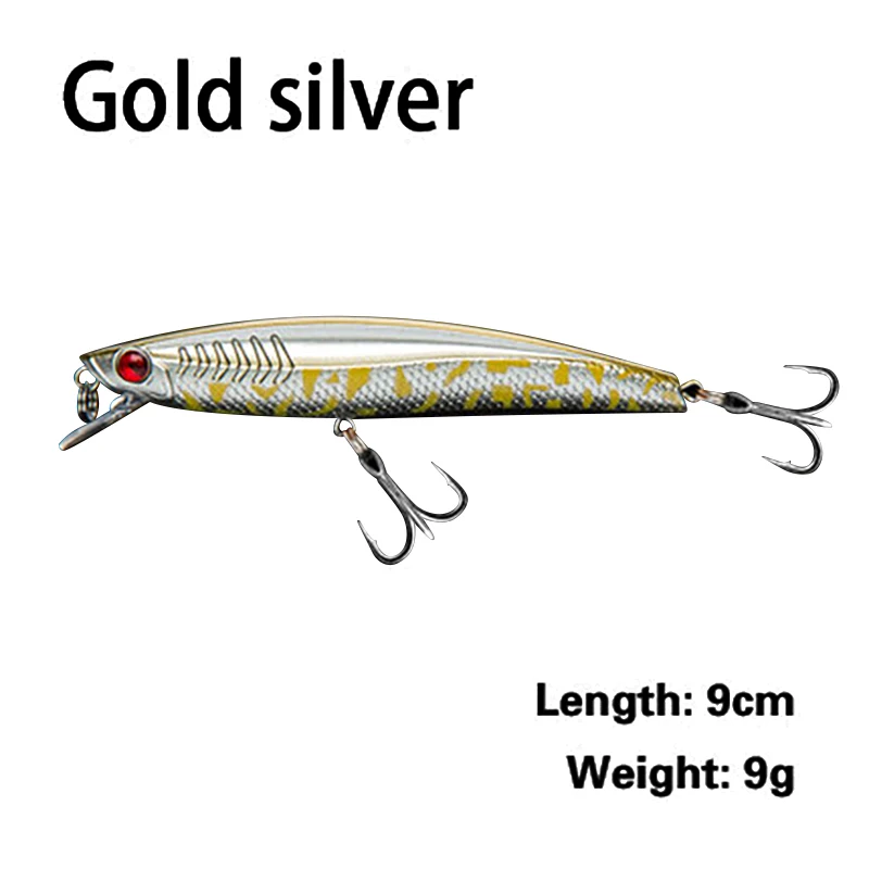90 мм/9 г рыболовная поддельная приманка Пресноводная для погружения 1 метр