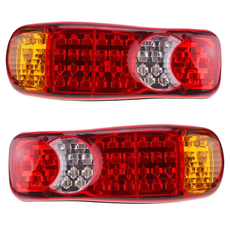 

1 pair 12V LED Rear Tail lights lamps 5 Function Trailer Caravan Truck van 46 LED
