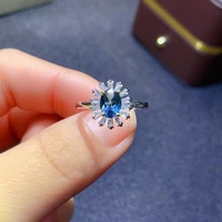 natural topaz ring london blue classic fashion jewelry s925 sterling silver plated 18k gold dark gemstone engagement