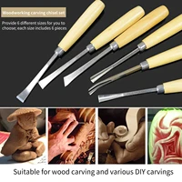 6pcsset woodworking carving chisel knives set turning tools wood craft gouge skew parting detail chisel handle sculpture knives