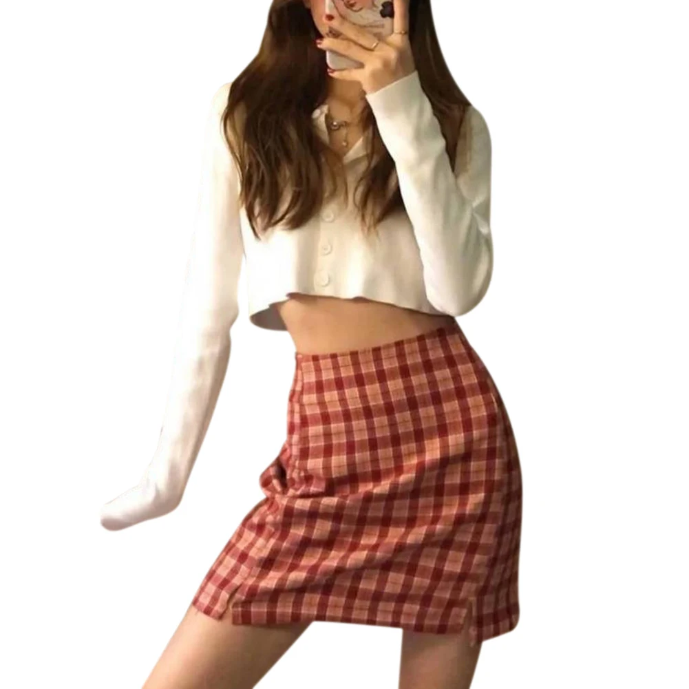 

Fashion Plaid Pattern Skirt Women Chic Kawaii Short Skirts Leisure Chic Comfortable Korean Sexy Mini Skirts Female Skirt