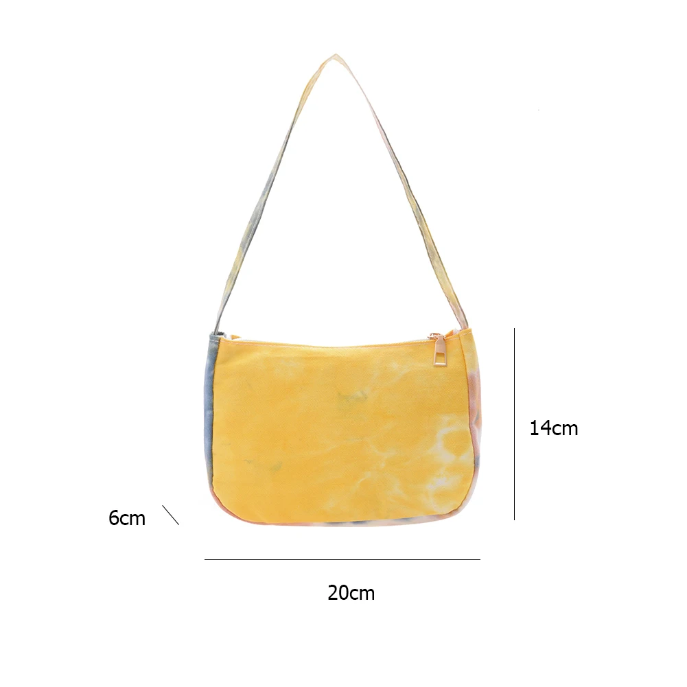 

Fashion Women Tie-dyed PU Leather Handbag Color Splicing Printing Small Shoulder Bag Ladies Designer All-match Zipper Underarm B