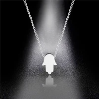 small stainless steel three dimensional lucky buddha gesture palm shape pendant necklace woman mother gift wedding jewelry