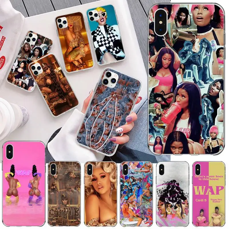 

USAKPGRT Cardi B - WAP feat. Megan Thee Phone Case for iphone 12 pro max mini 11 pro XS MAX 8 7 6 6S Plus X 5S SE 2020 XR cover