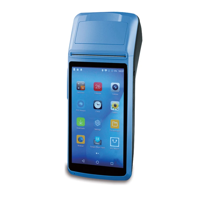 Портативный POS терминал Android 6 0 с 5 дюймовым сенсорным экраном 3G Wi Fi Bluetooth