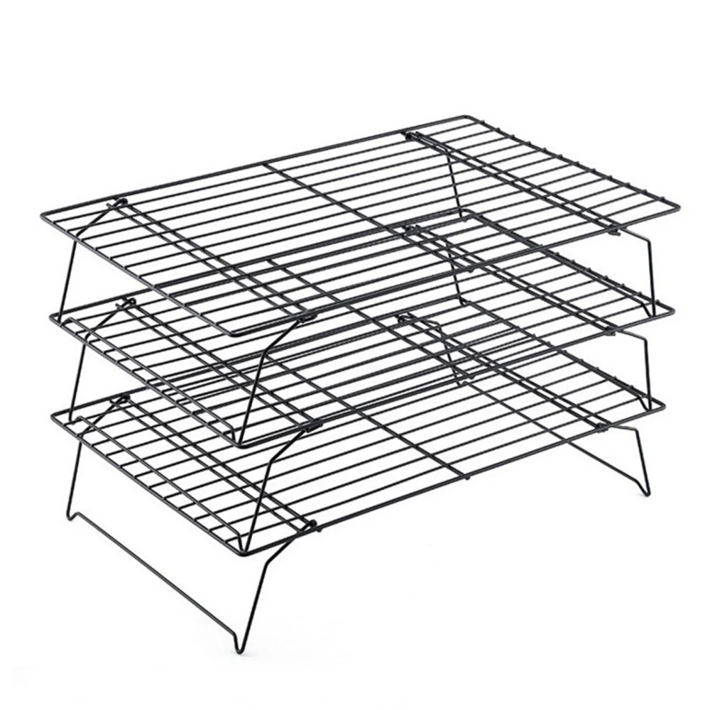 

Folding Kitchenware Non Stick Space Saving 3 Layers Biscuits Bread Cookie Food Rack Cake Shelf Stackable Baking Tools