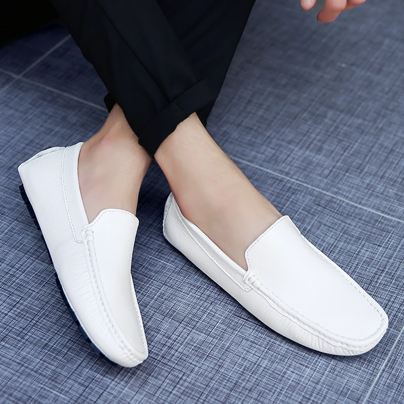 

Men Shoes slip on Genuine Leather Loafers Breathable Spring Autumn Casual Shoes Outdoor Non Slip Men Sneakers fashion moccaisns