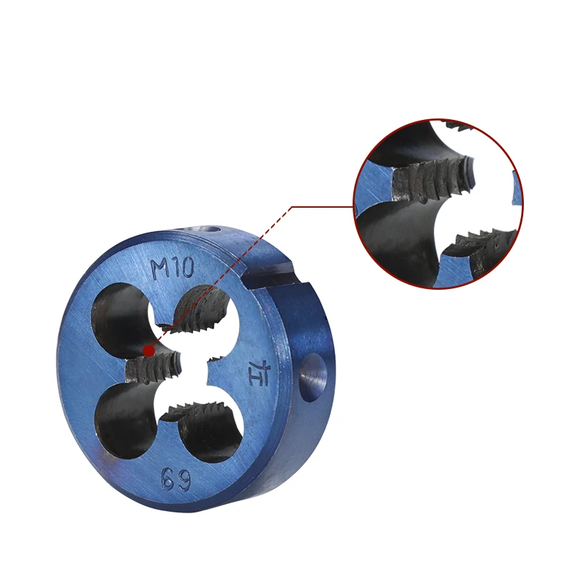 

M3-M18 Machine Die Alloy Steel Machine Screw Round Die For Mold Machining Nano Blue Coated Left Hand Thread Die Threading Tool
