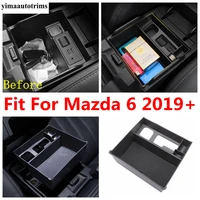 for mazda 6 2019 2021 car center console armrest storage box tray pallet glove container cover trim plastic accessories interior