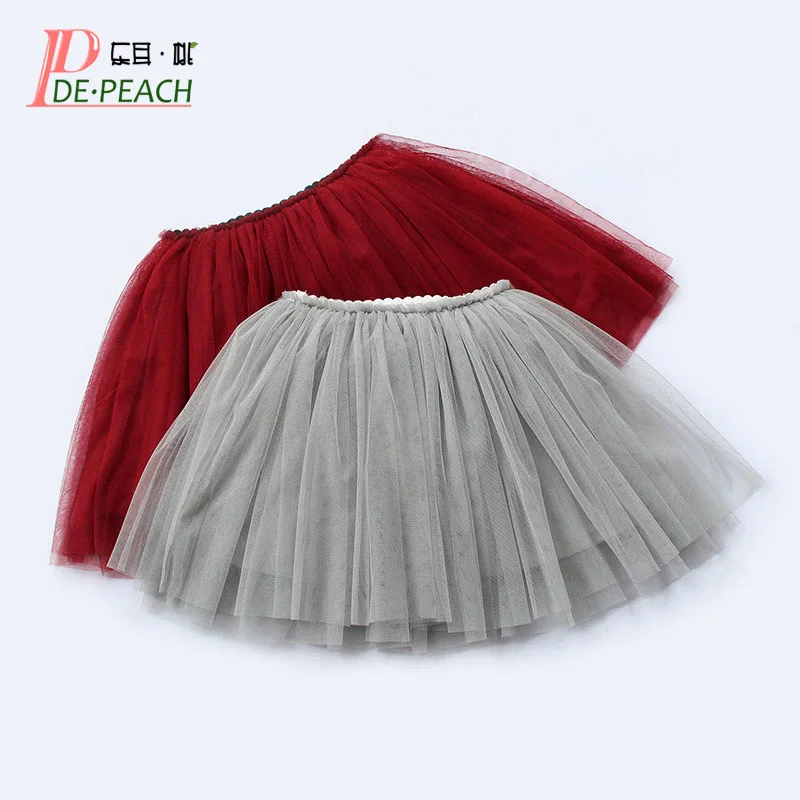 

DE PEACH Summer Baby Girls Tulle Tutu Skirts Children Fluffy Pettiskirt Toddler Kids Princess Ballet Dance Skirt For 1-12Years