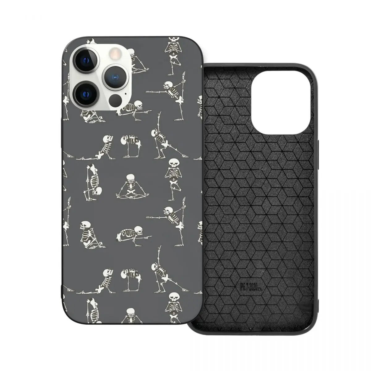 

Серый чехол-скелет для iPhone 13, 12, 11, Xs, Xr, X, Pro Max Mini, 7, 8, Se2 Plus, 6, 6S