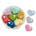 TYRY.HU, 5 шт., новейшие двусторонние силиконовые бусины с надписью Love, не содержат бисфенола А, бусины для детей пищевого класса